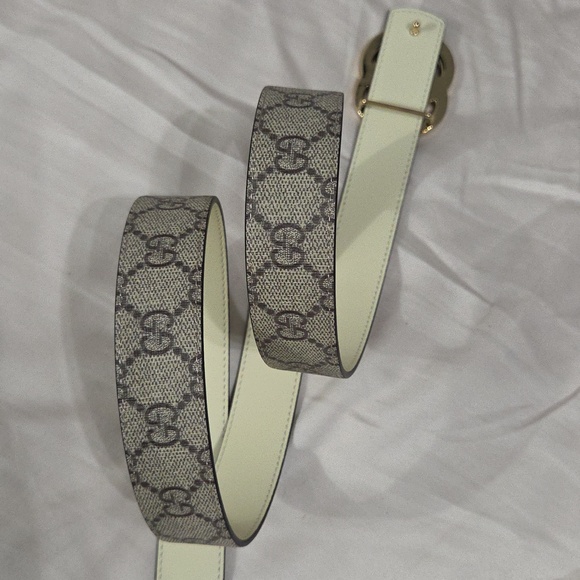 Skinny Gucci Reversible Monogram Belt Gold GG Buckle 90cm main image 12
